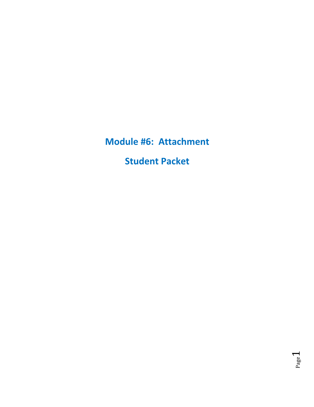 Attachment Student Packet