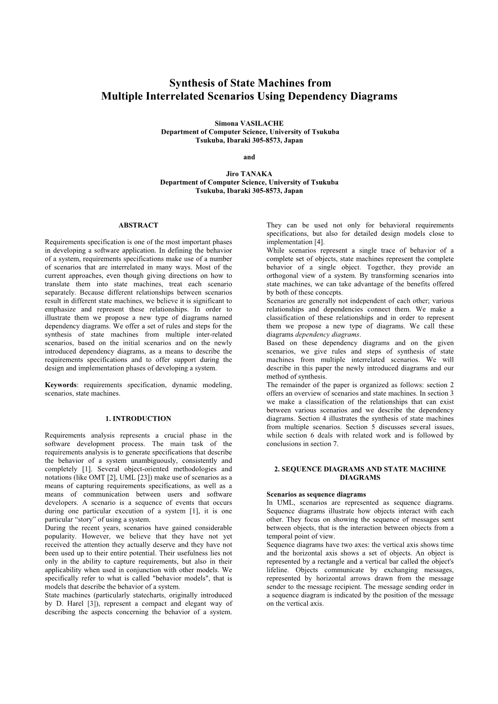 Synthesis of State Machines from Multiple Interrelated Scenarios Using Dependency Diagrams