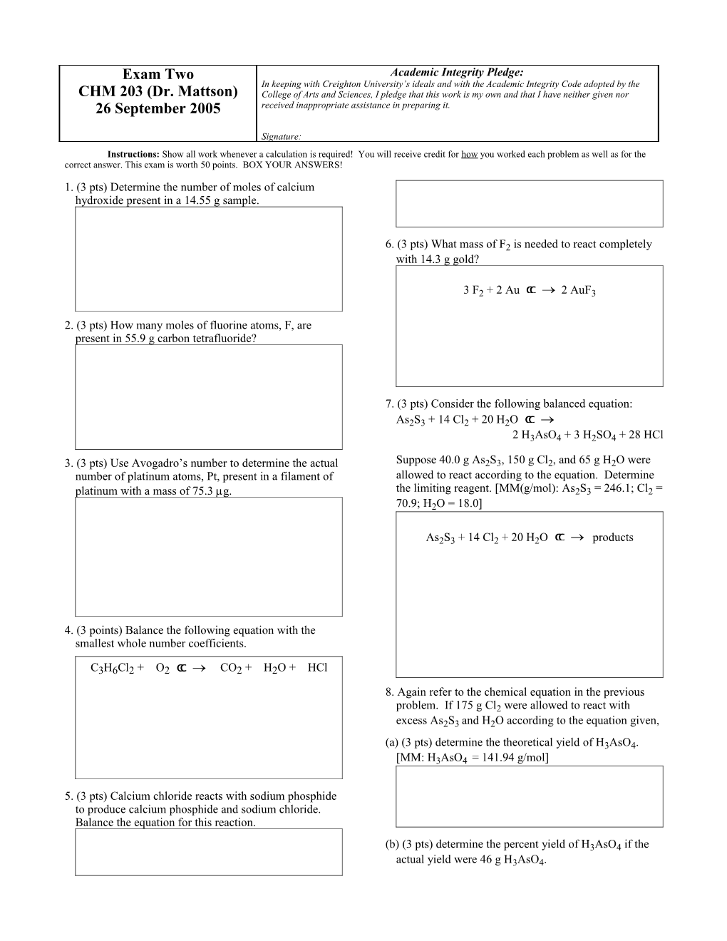 Practice Exam One