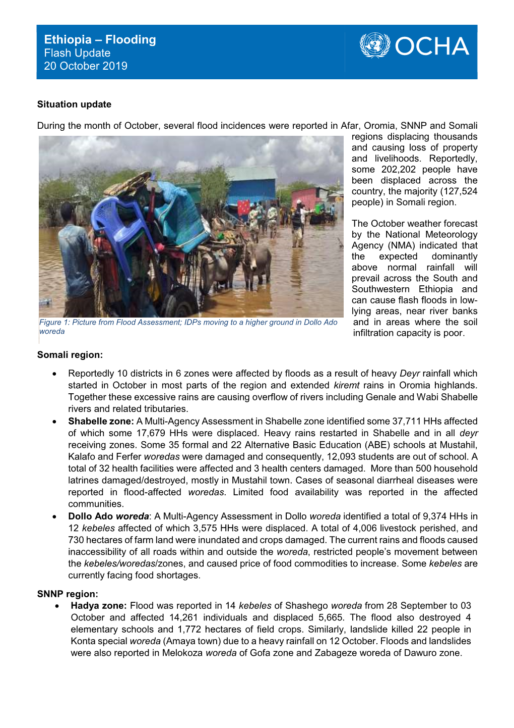 Ethiopia – Flooding Flash Update 20 October 2019
