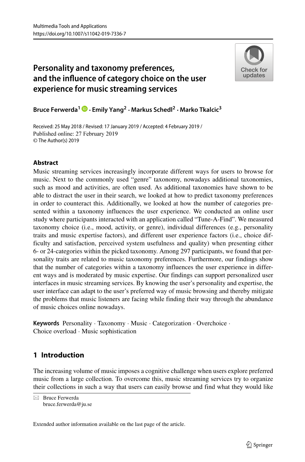 Personality and Taxonomy Preferences, and the Influence of Category