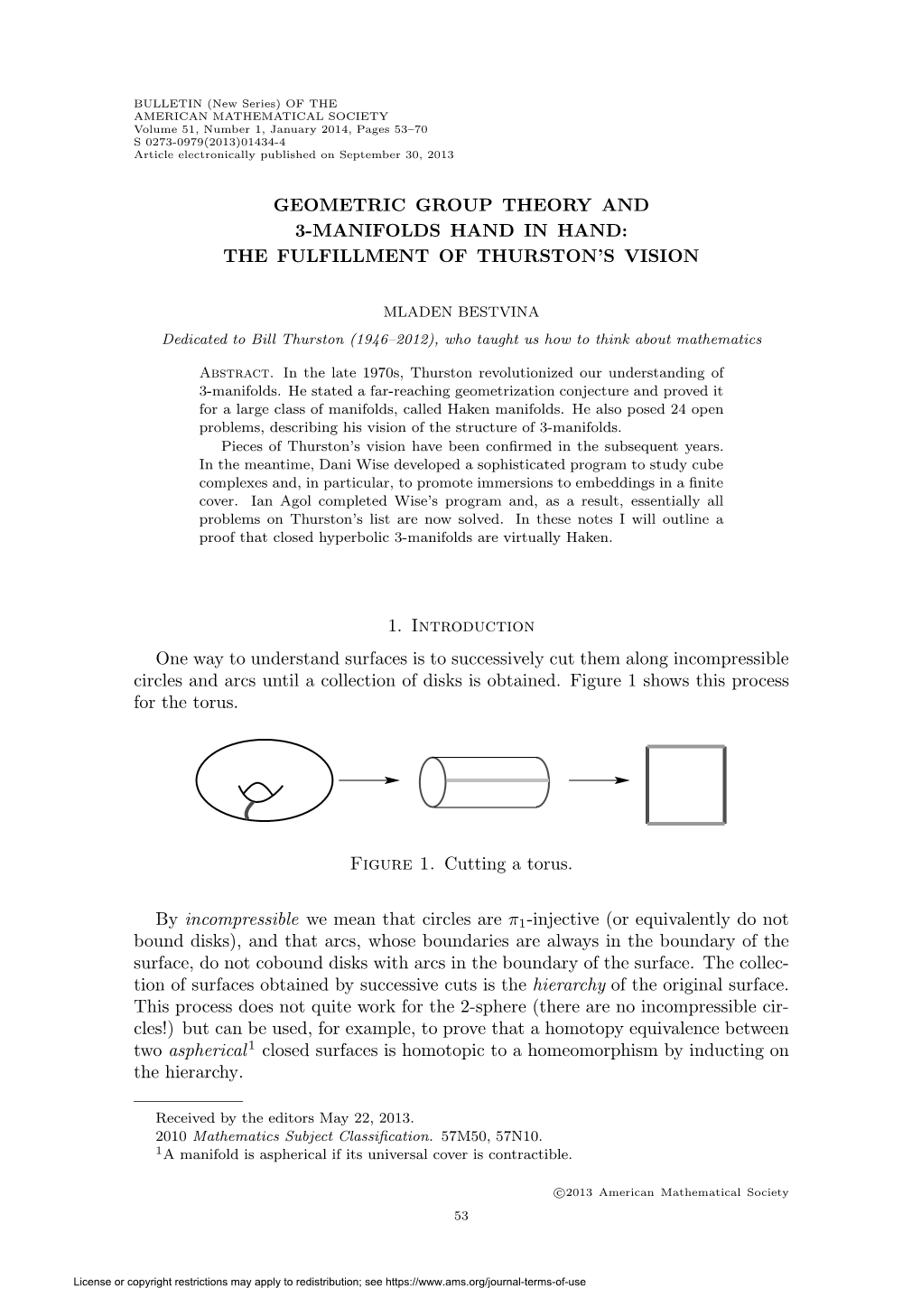 Geometric Group Theory and 3-Manifolds Hand in Hand: the Fulfillment of Thurston's Vision