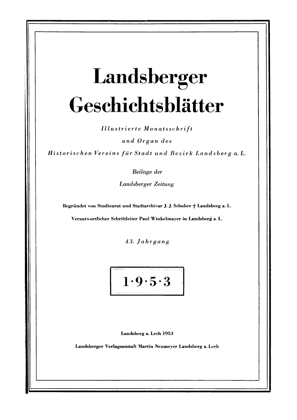 Landsberger Geschichtsblätter