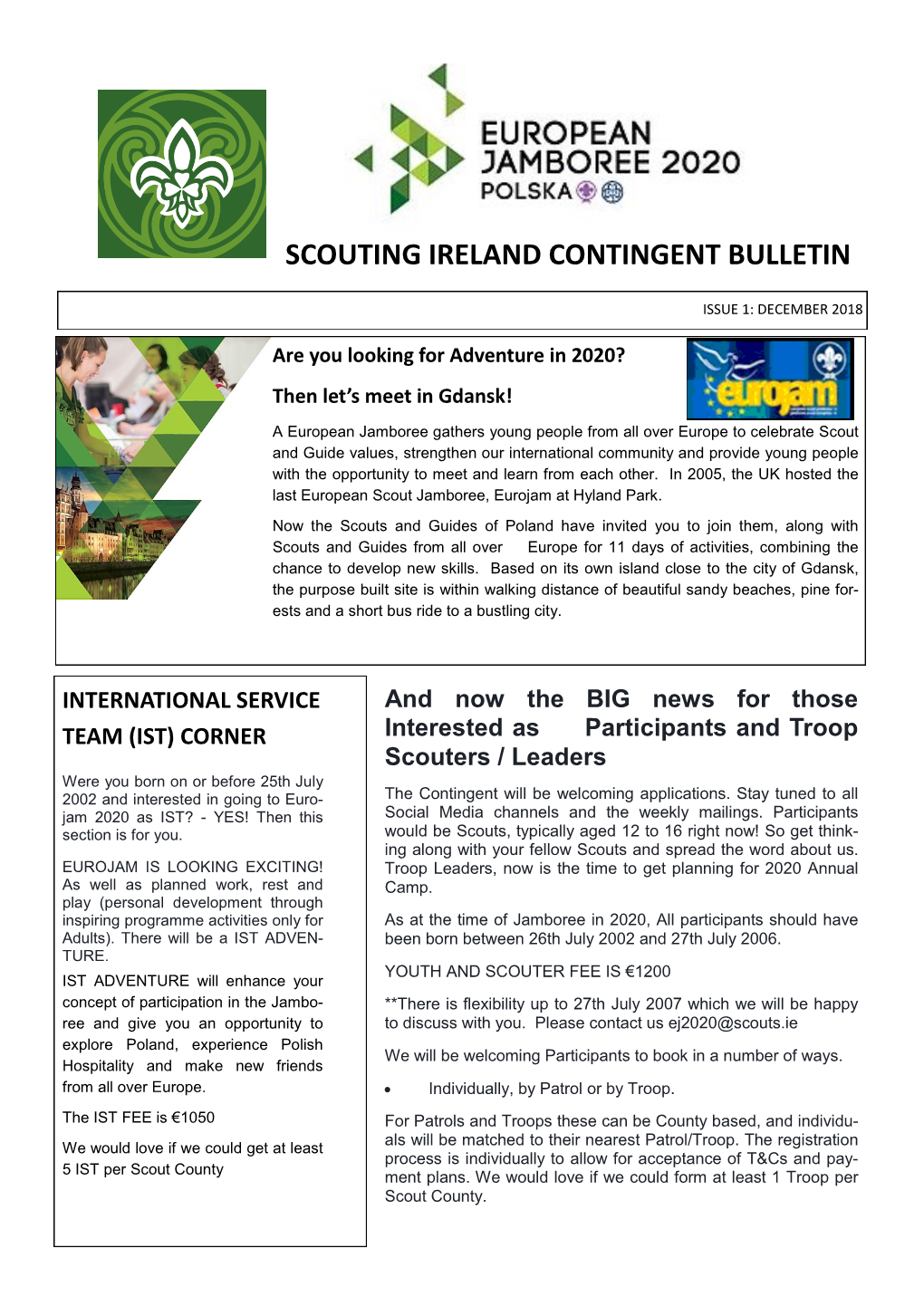 Scouting Ireland Contingent Bulletin