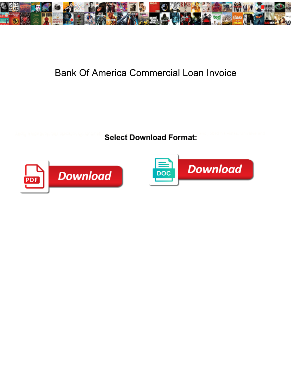 Bank of America Commercial Loan Invoice