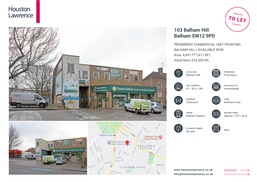 103 Balham Hill Balham SW12 9PD