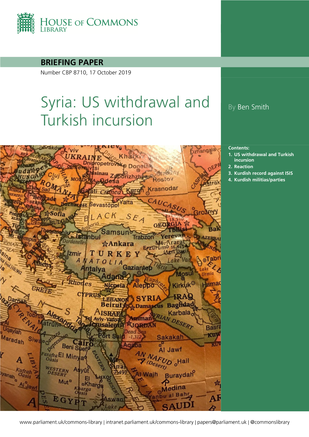 Syria: US Withdrawal and Turkish Incursion