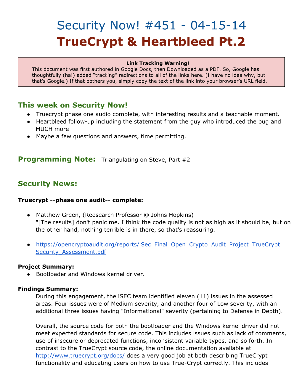 Security Now! #451 - 04-15-14 Truecrypt & Heartbleed Pt.2