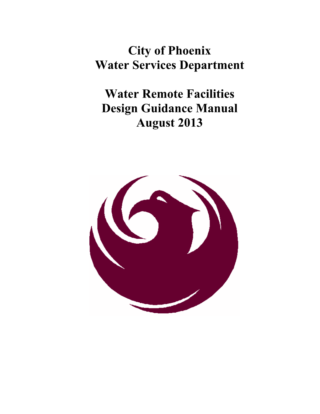 2013 Water Remote Facilities Design Guidance Manual