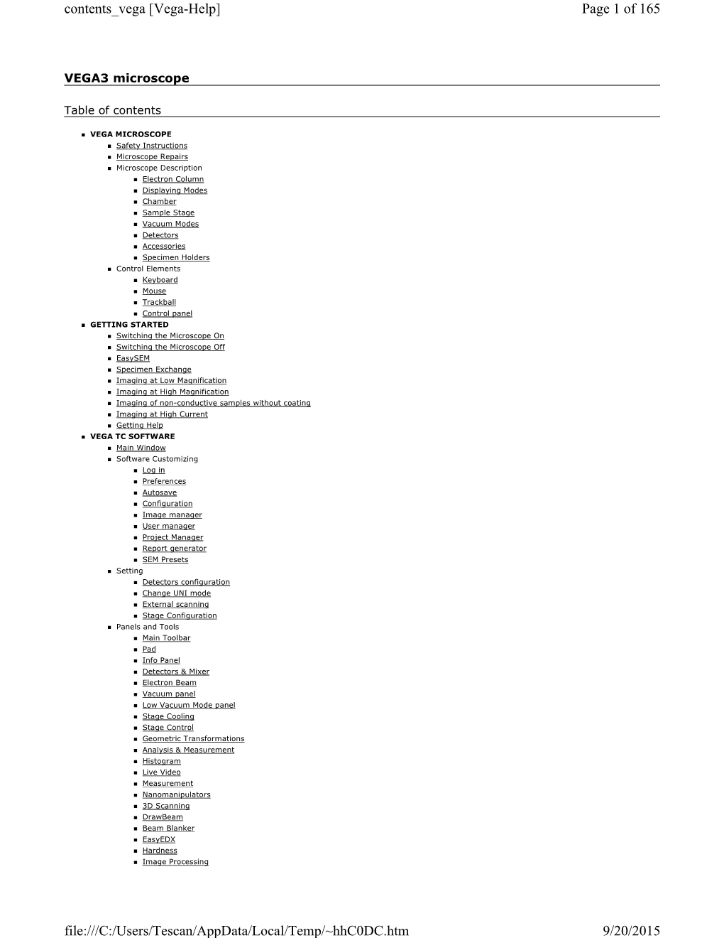 Tescan Vega 3 SEM Manual