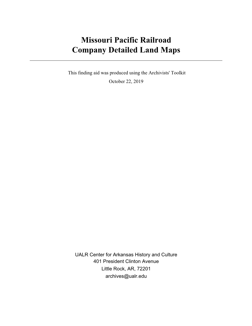 Missouri Pacific Railroad Company Detailed Land Maps