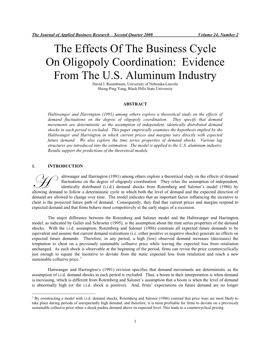 The Effects of the Business Cycle on Oligopoly Coordination: Evidence from the U.S