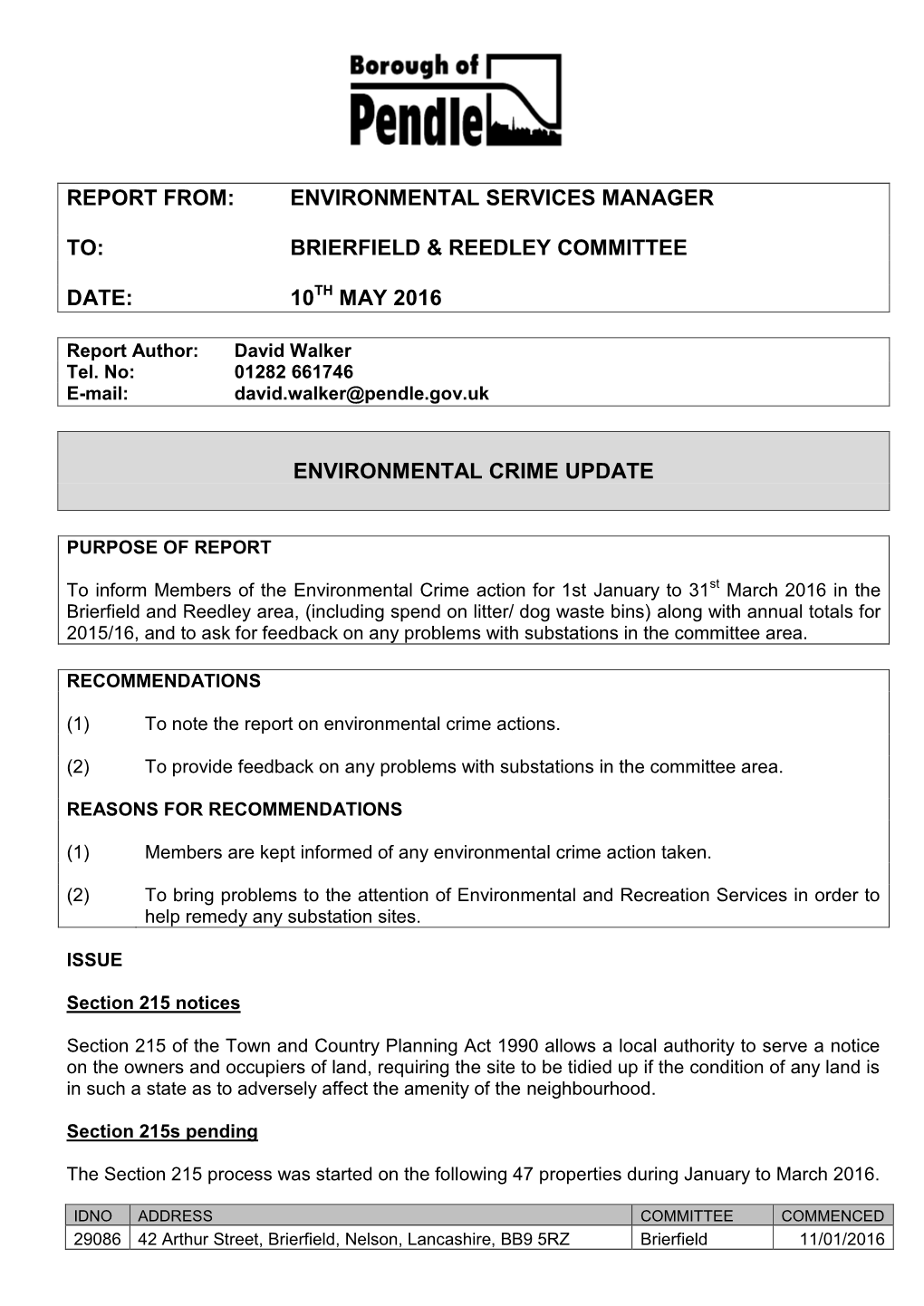 Item 15 Environmental Crime Update