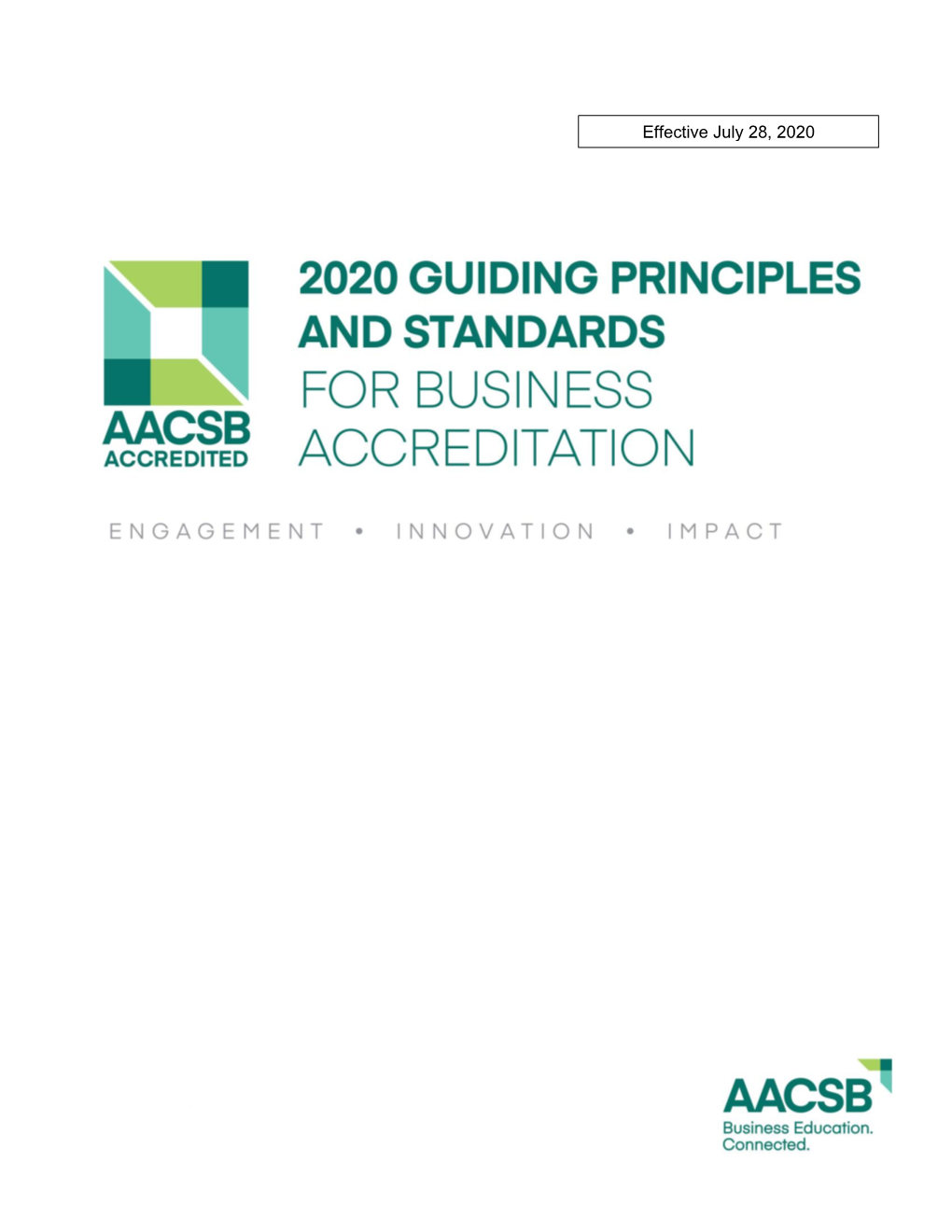 2020 Business Accreditation Standards in Service to AACSB’S Membership