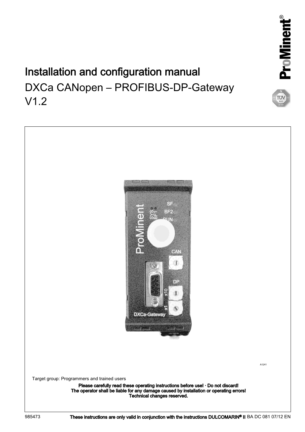 12 Profibus Gateway, 1, En GB