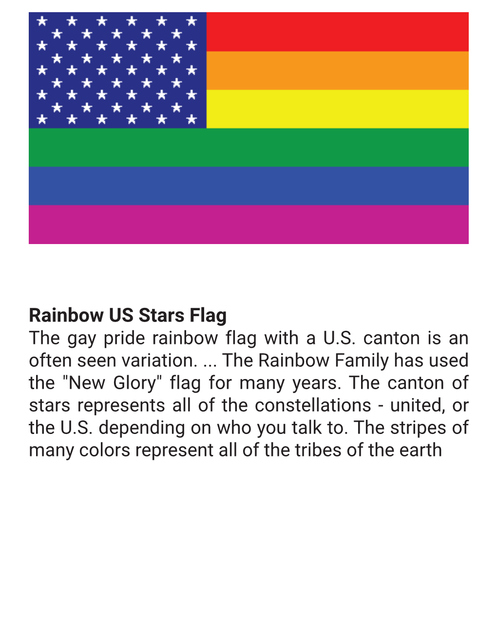 Rainbow Stars Flag Descriptions