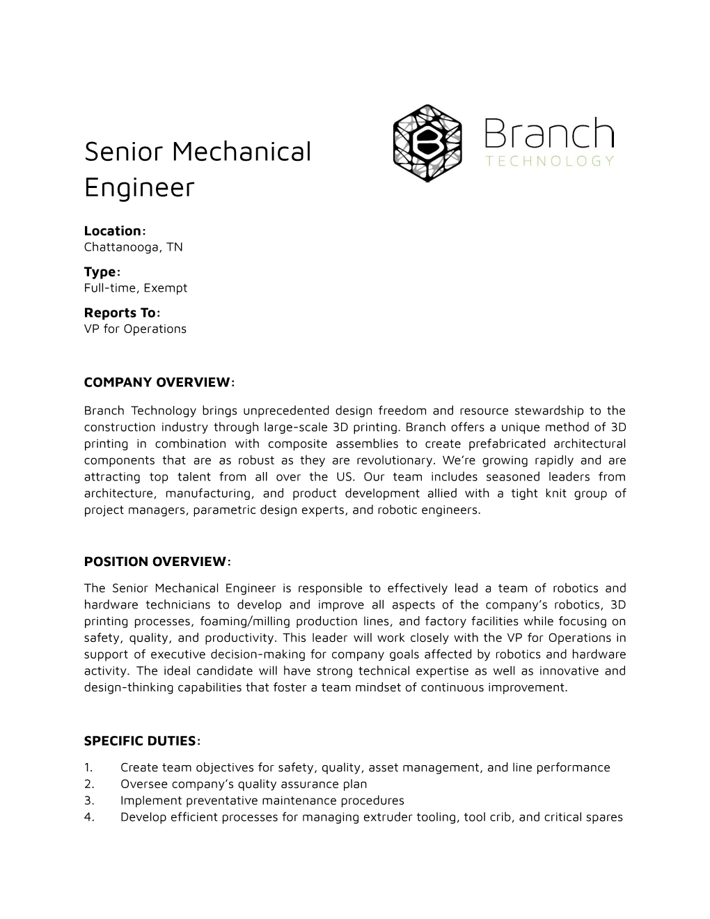 Senior Mechanical Engineer