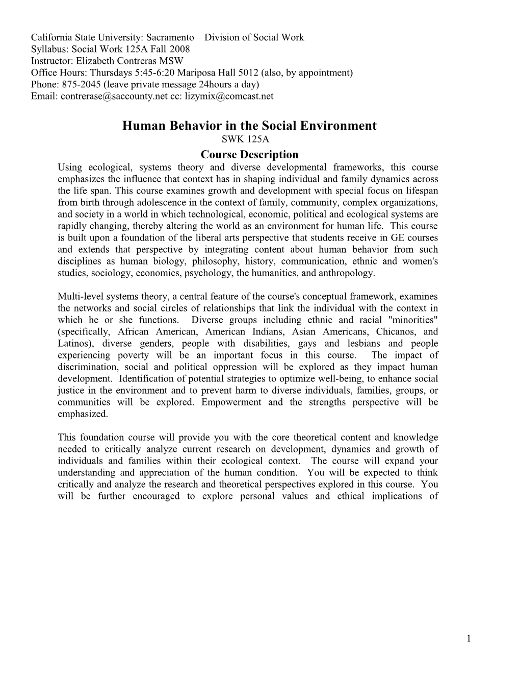 Human Behavior In The Social Environment