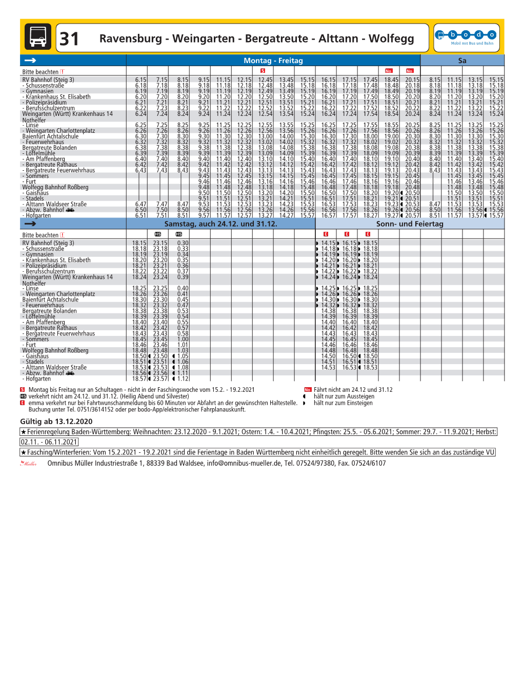 31 Ravensburg - Weingarten - Bergatreute - Alttann - Wolfegg