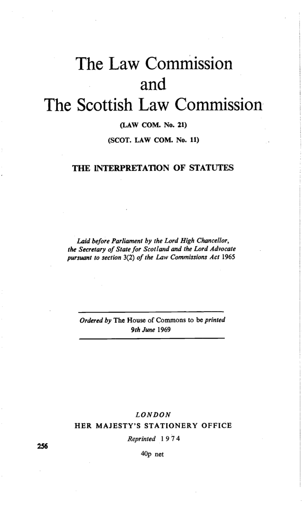 The Law Commission and the Scottish Law Commission (LAW COM