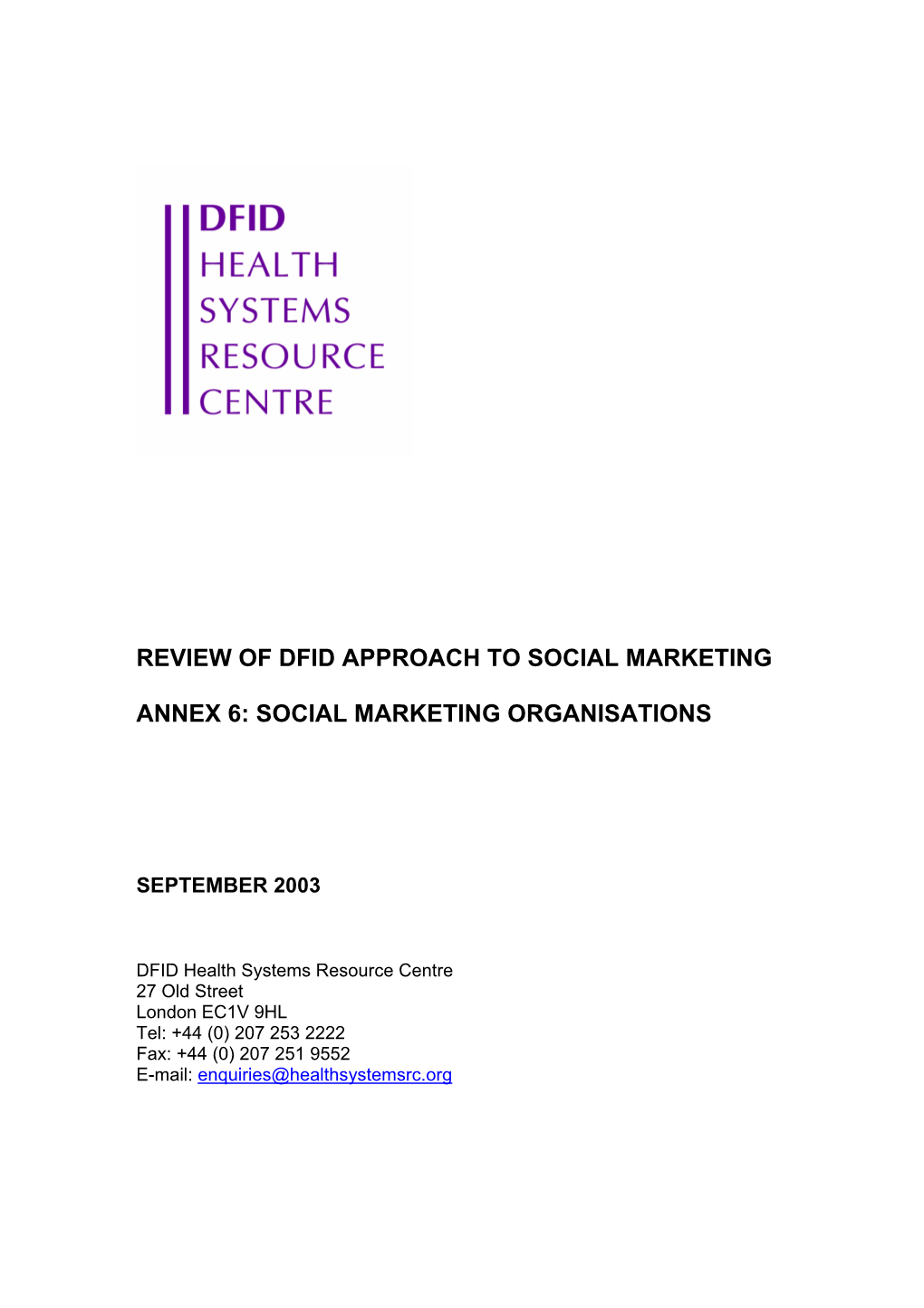 Social Marketing Organisations