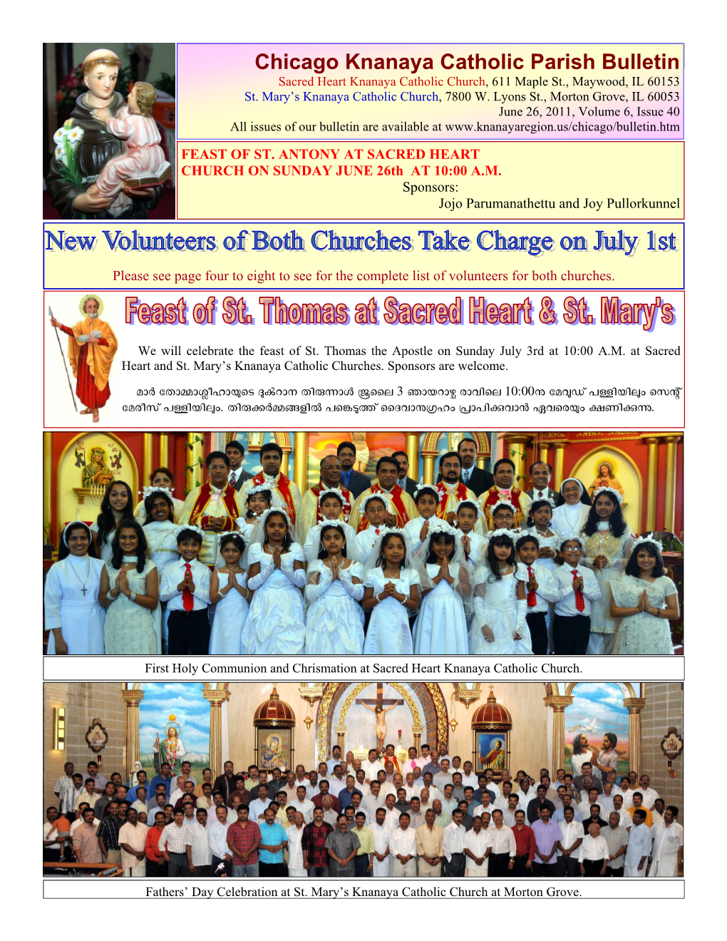 Chicago Knanaya Catholic Parish Bulletin