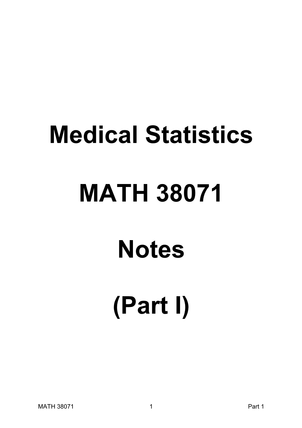 Medical Statistics