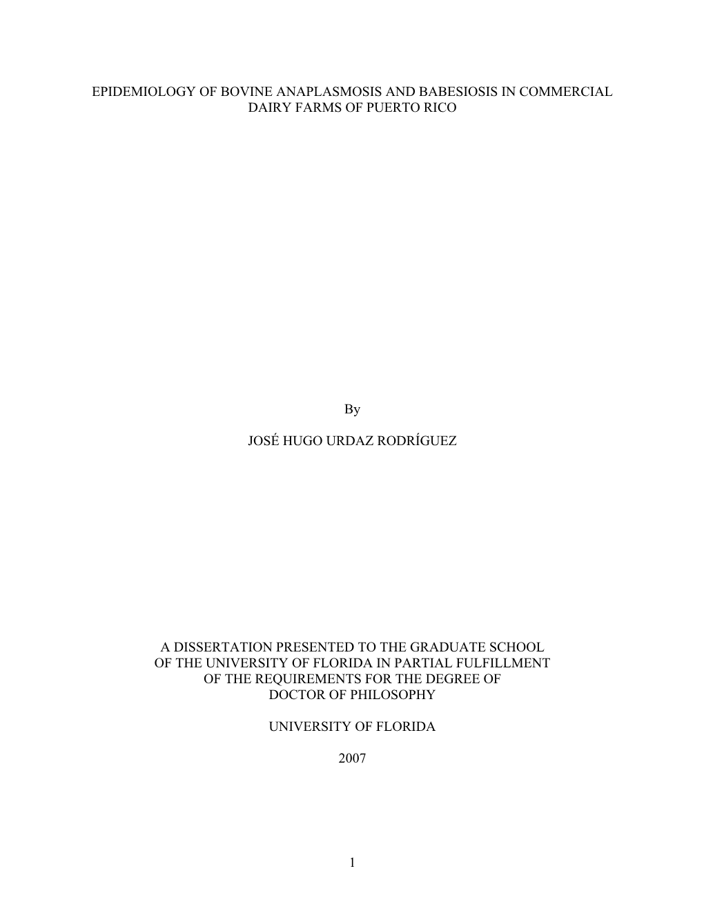 Epidemiology of Bovine Anaplasmosis and Babesiosis in Commercial Dairy Farms of Puerto Rico