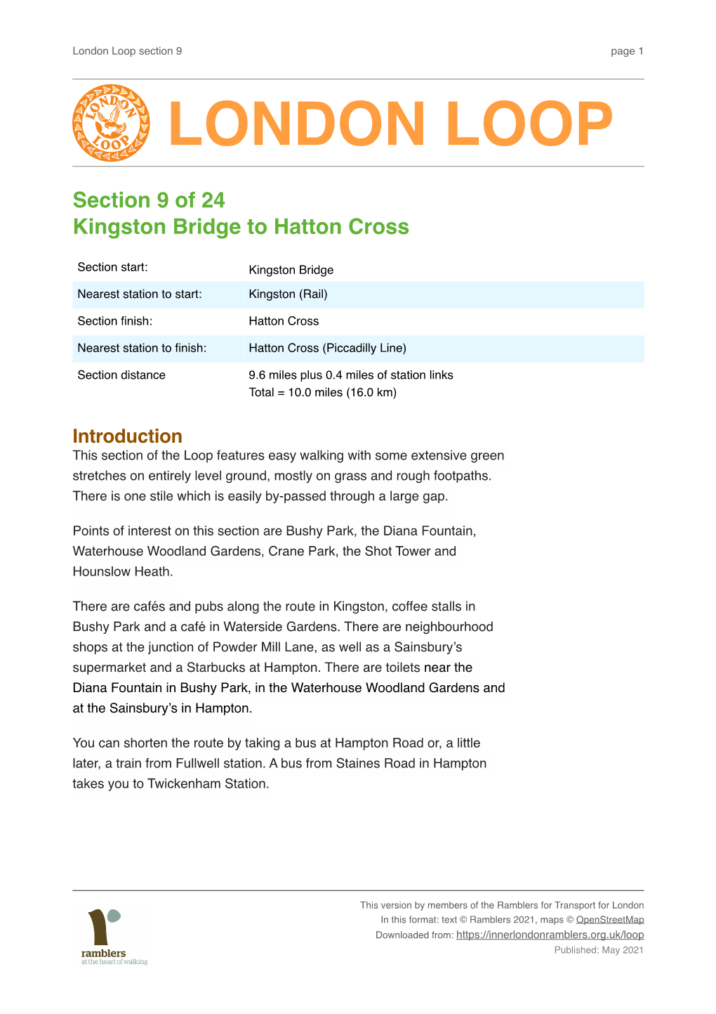 London Loop Section 9 Page 1 LONDON LOOP