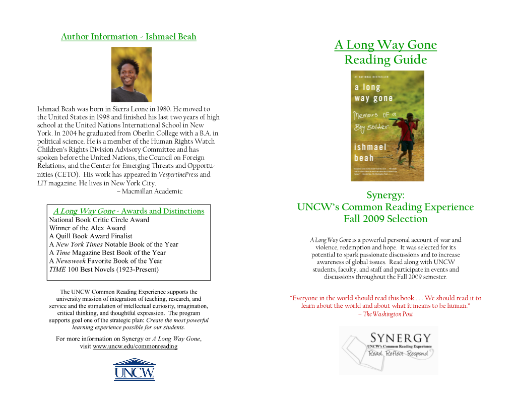 A Long Way Gone Reading Guide