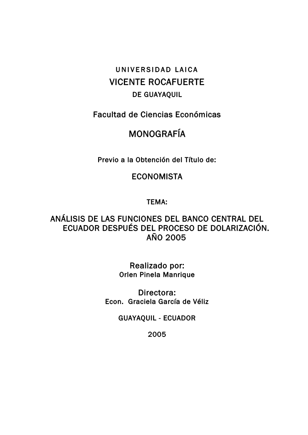 Vicente Rocafuerte Monografía