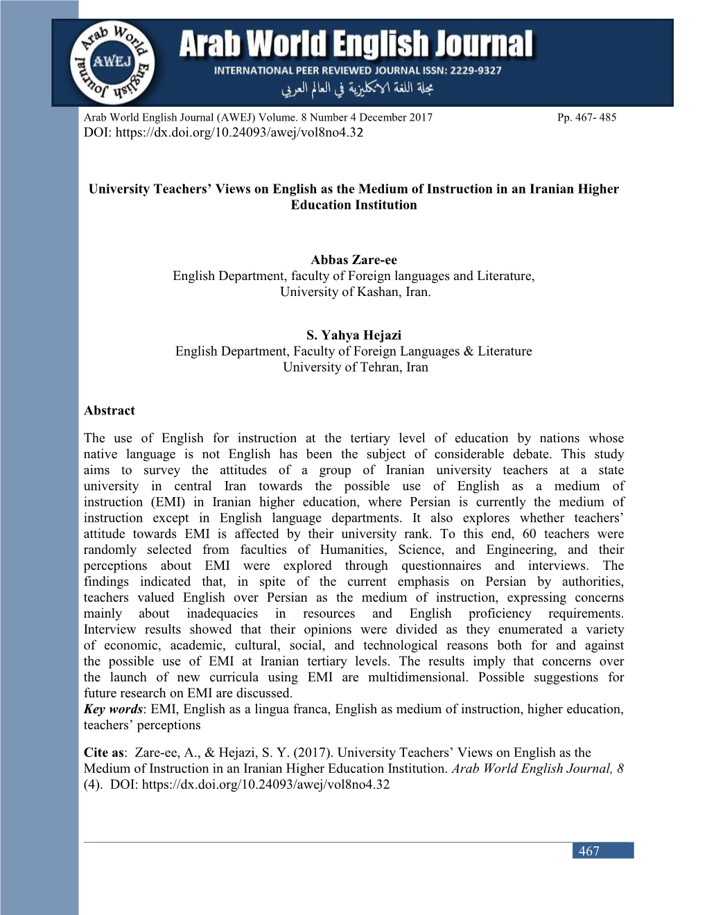 University Teachers' Views on English As the Medium of Instruction in An