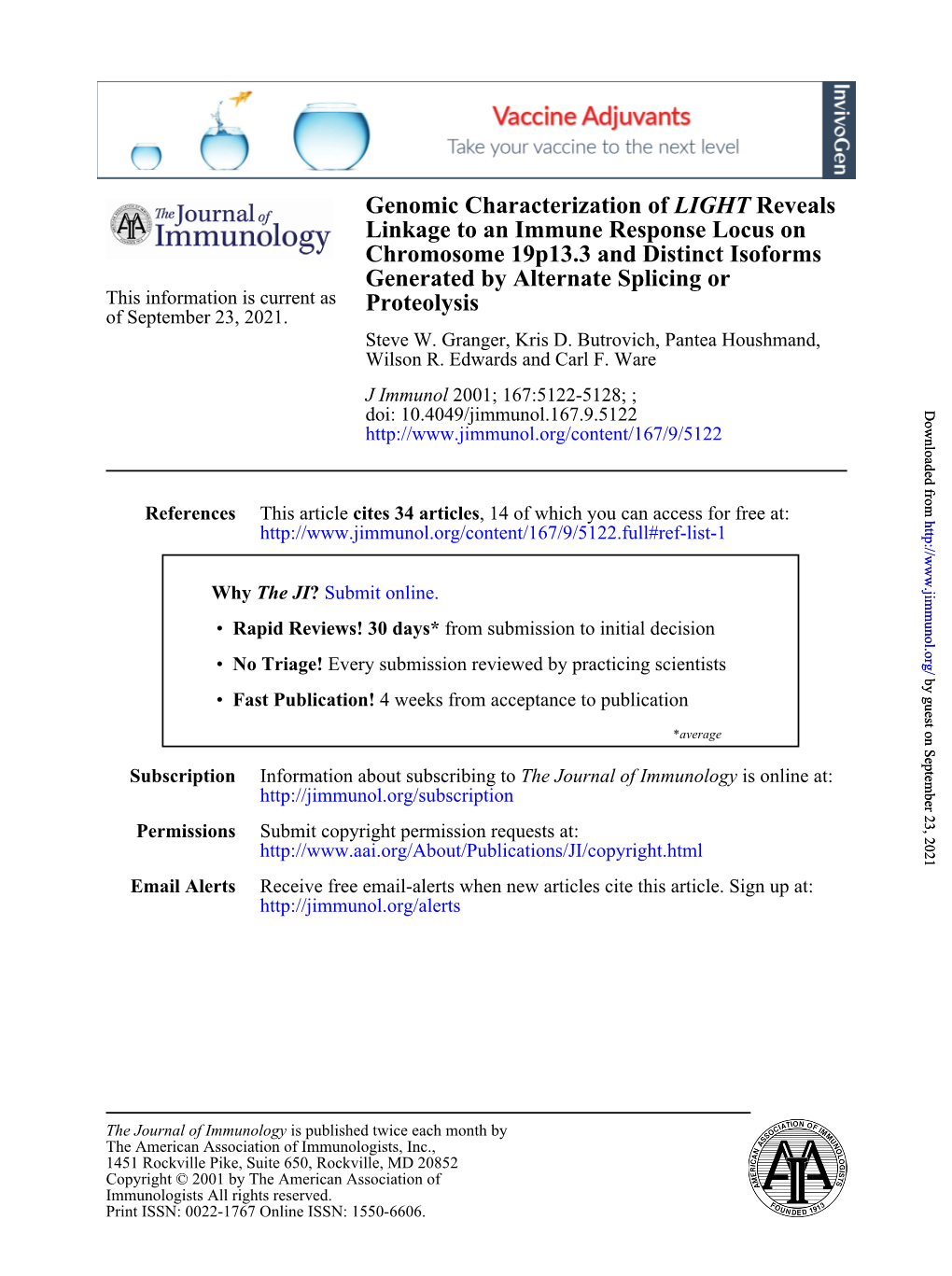 Proteolysis Generated by Alternate Splicing Or Chromosome 19P13.3