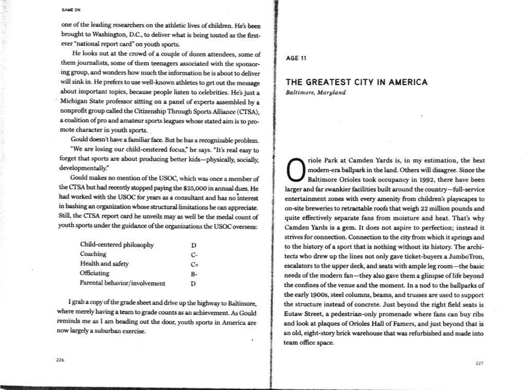 The Greatest City in America’ (The Rah-Rah Slogan Man, Quickly Dismissed, Asking the Stadium Authority to Forgive the City’S of the Previous Mayor)