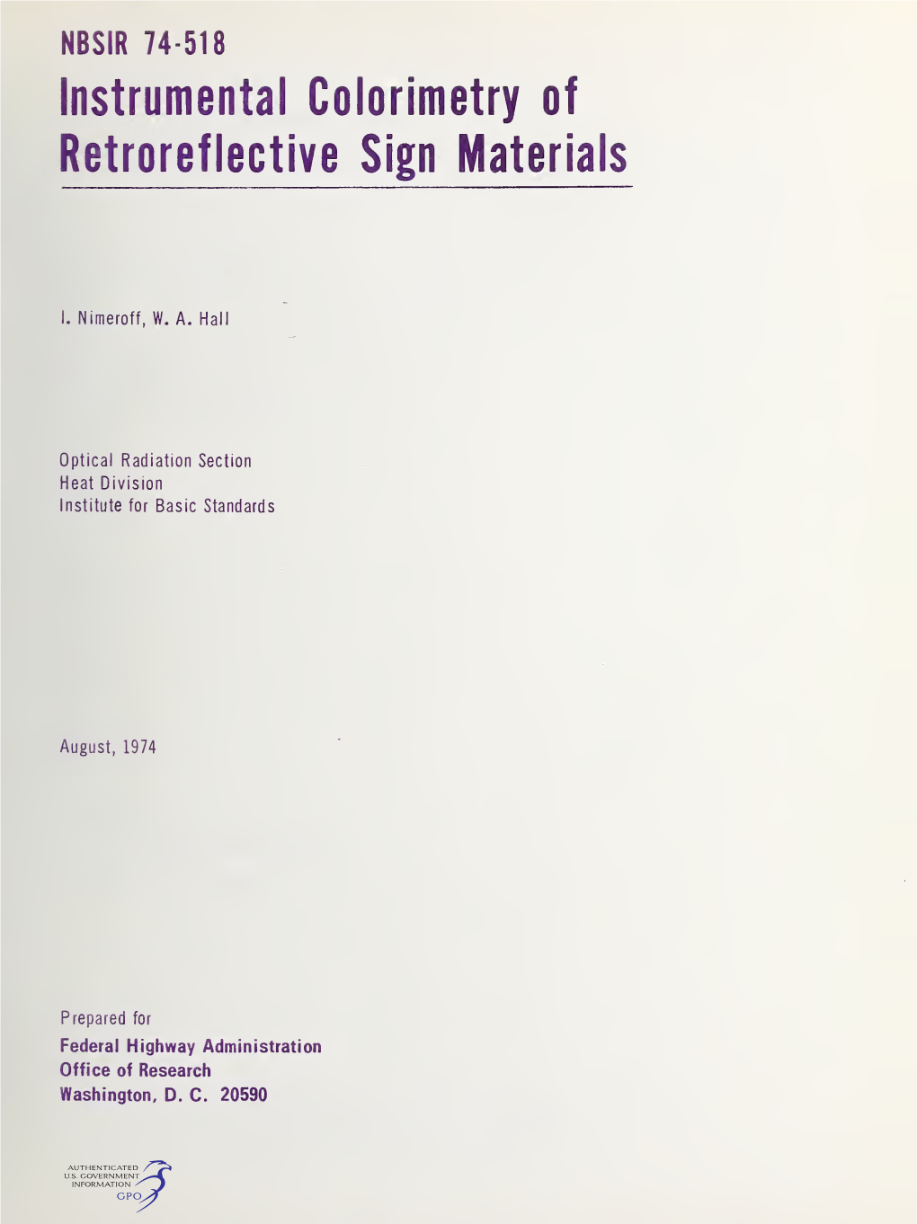 Instrumental Colorimetry of Retrorefective Sign Materials