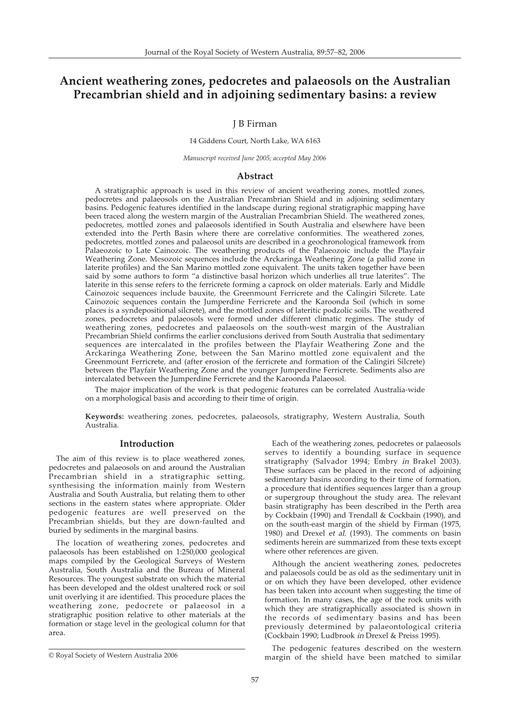 Ancient Weathering Zones, Pedocretes and Palaeosols on the Australian Precambrian Shield and in Adjoining Sedimentary Basins: a Review