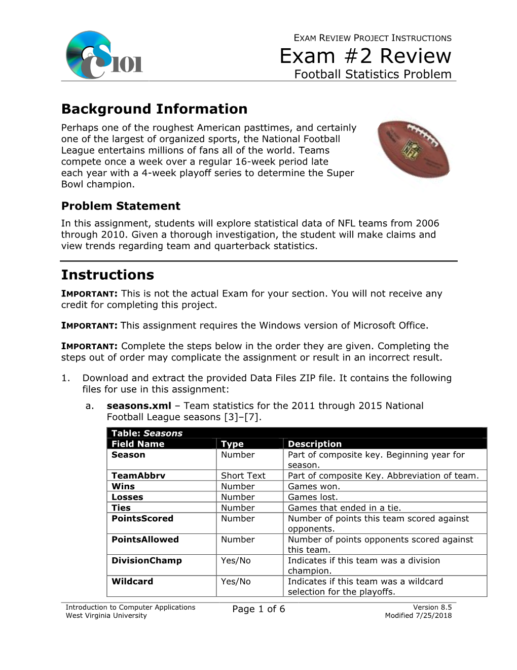 Football Statistics Problem