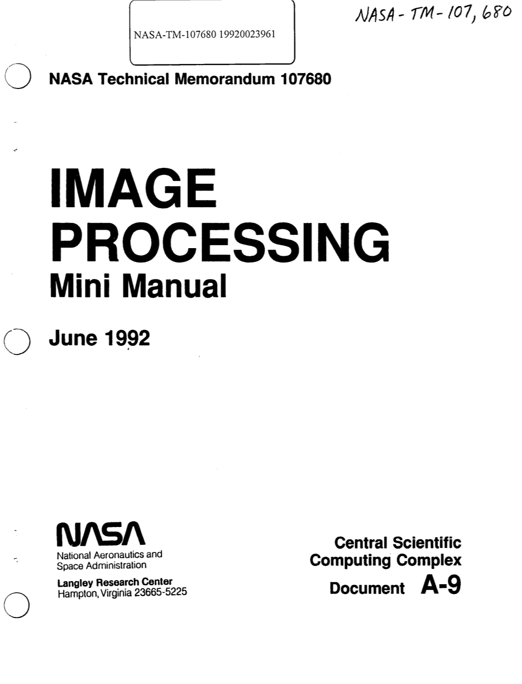 IMAGE PROCESSING Mini Manual