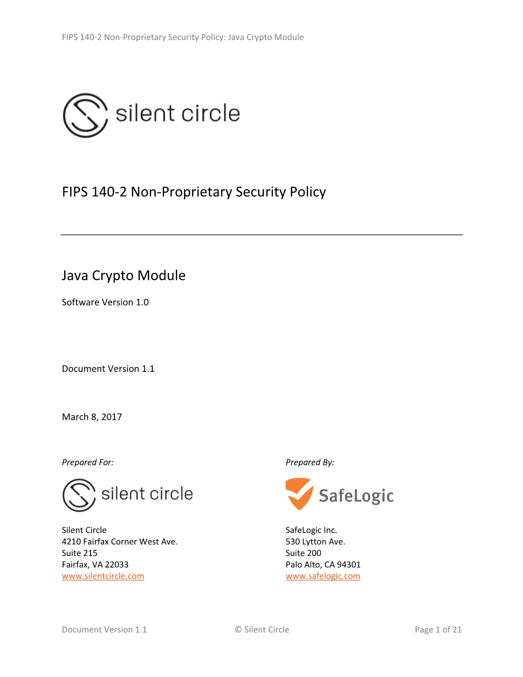 Security Policy: Java Crypto Module