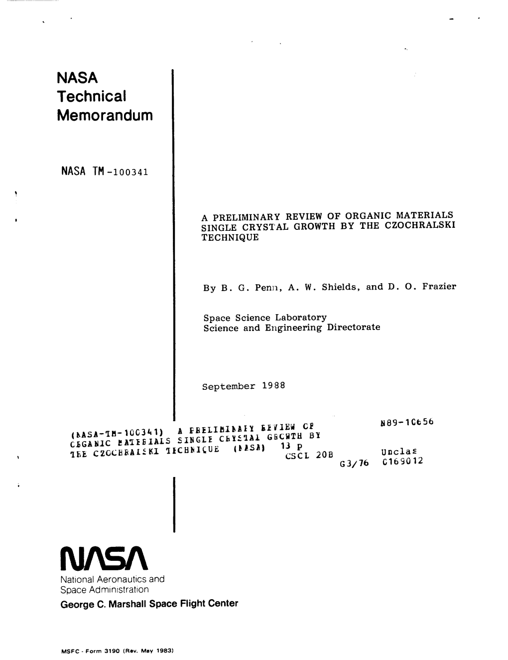 NASA Technical Memorandum