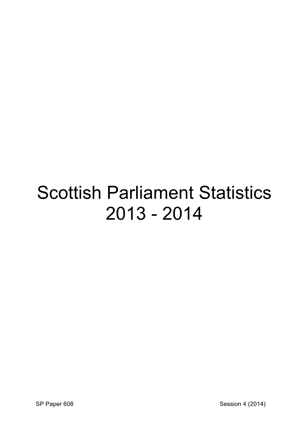 Scottish Parliament Statistics 2013-14
