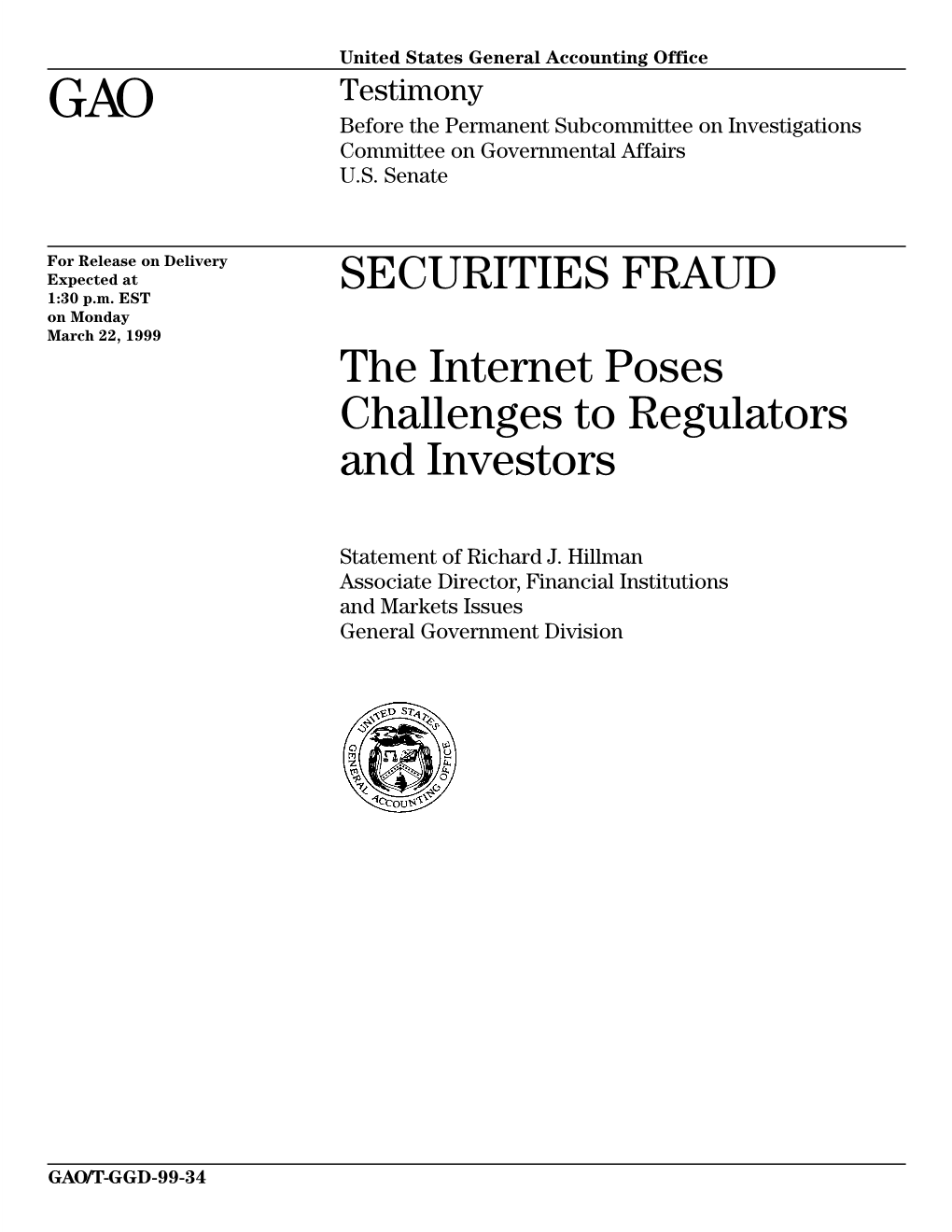 SECURITIES FRAUD the Internet Poses Challenges to Regulators