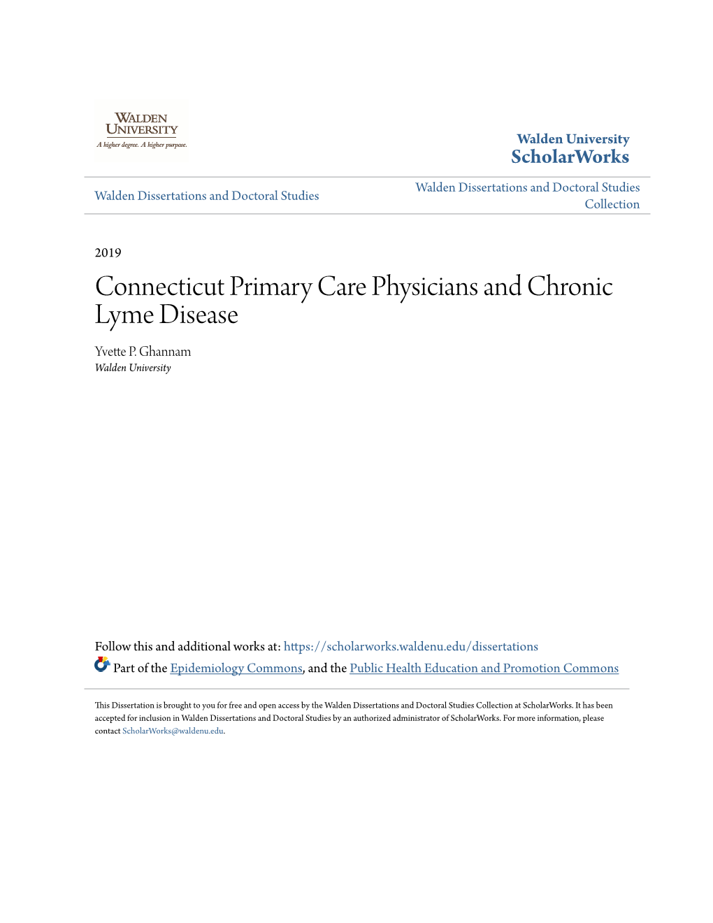 Connecticut Primary Care Physicians and Chronic Lyme Disease Yvette P