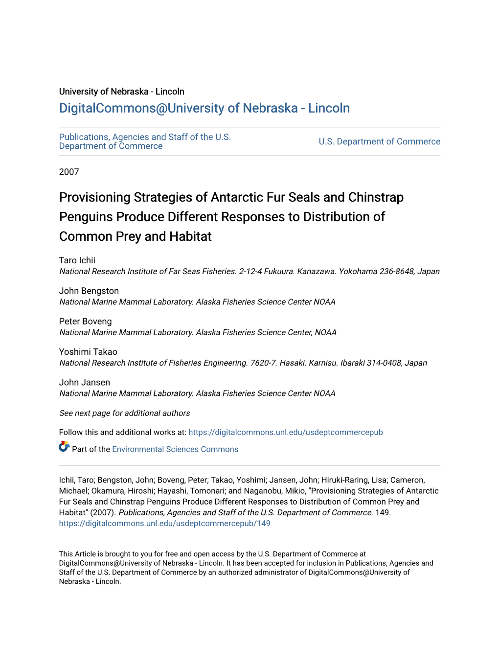 Provisioning Strategies of Antarctic Fur Seals and Chinstrap Penguins Produce Different Responses to Distribution of Common Prey and Habitat