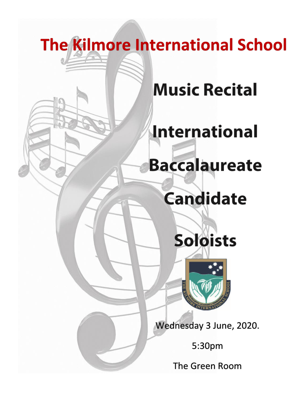 IB Music Recital Program, Semester 1