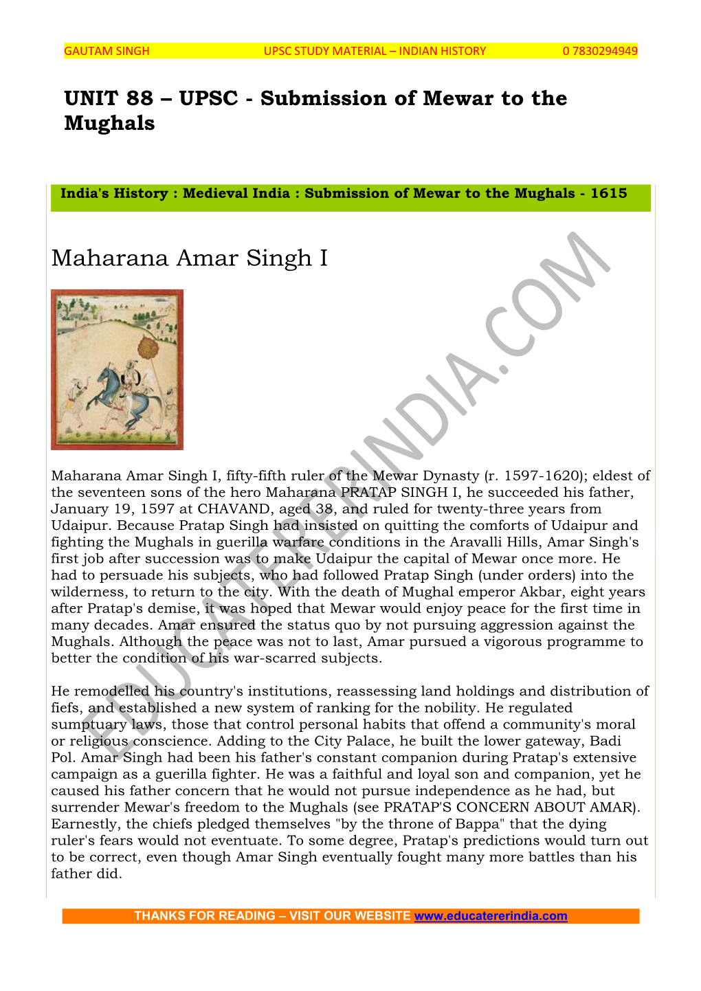 Maharana Amar Singh I