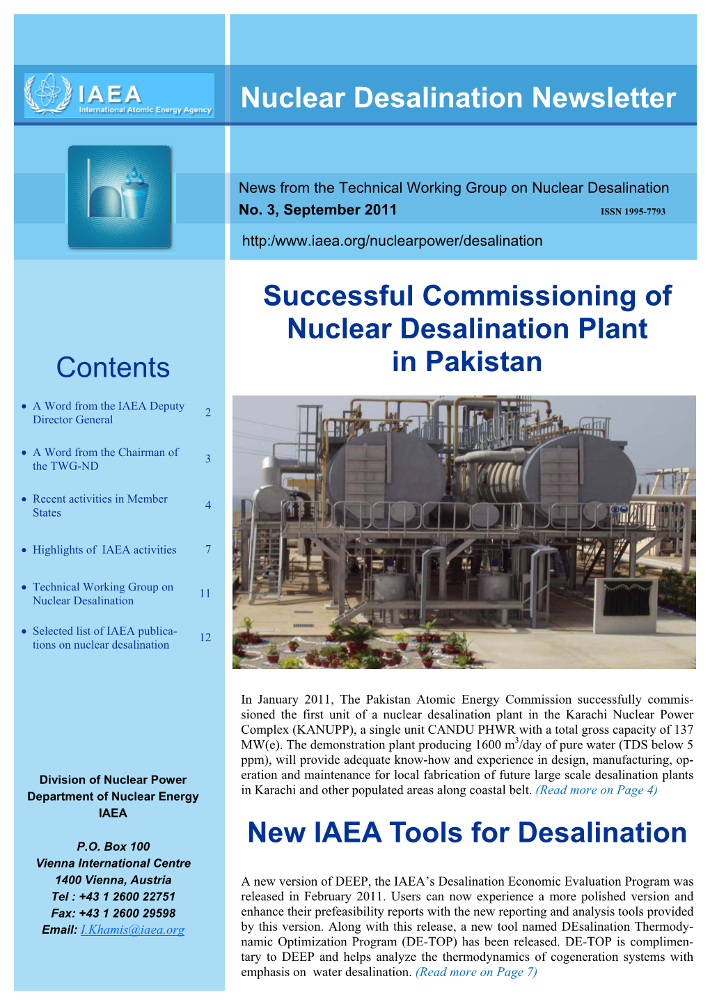 Nuclear Desalination Newsletter