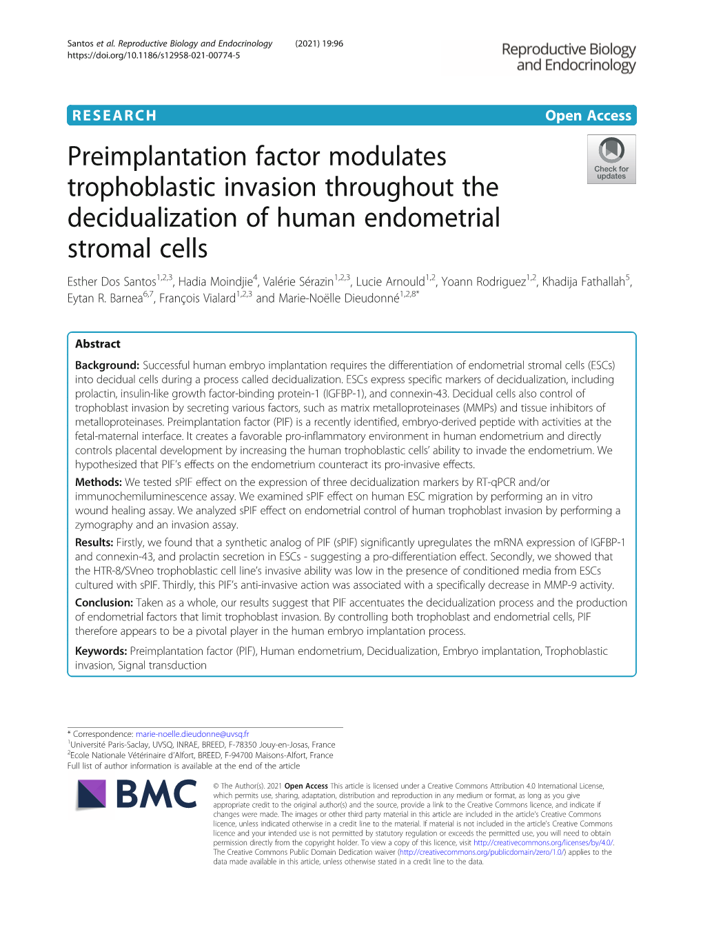 Preimplantation Factor Modulates Trophoblastic Invasion Throughout