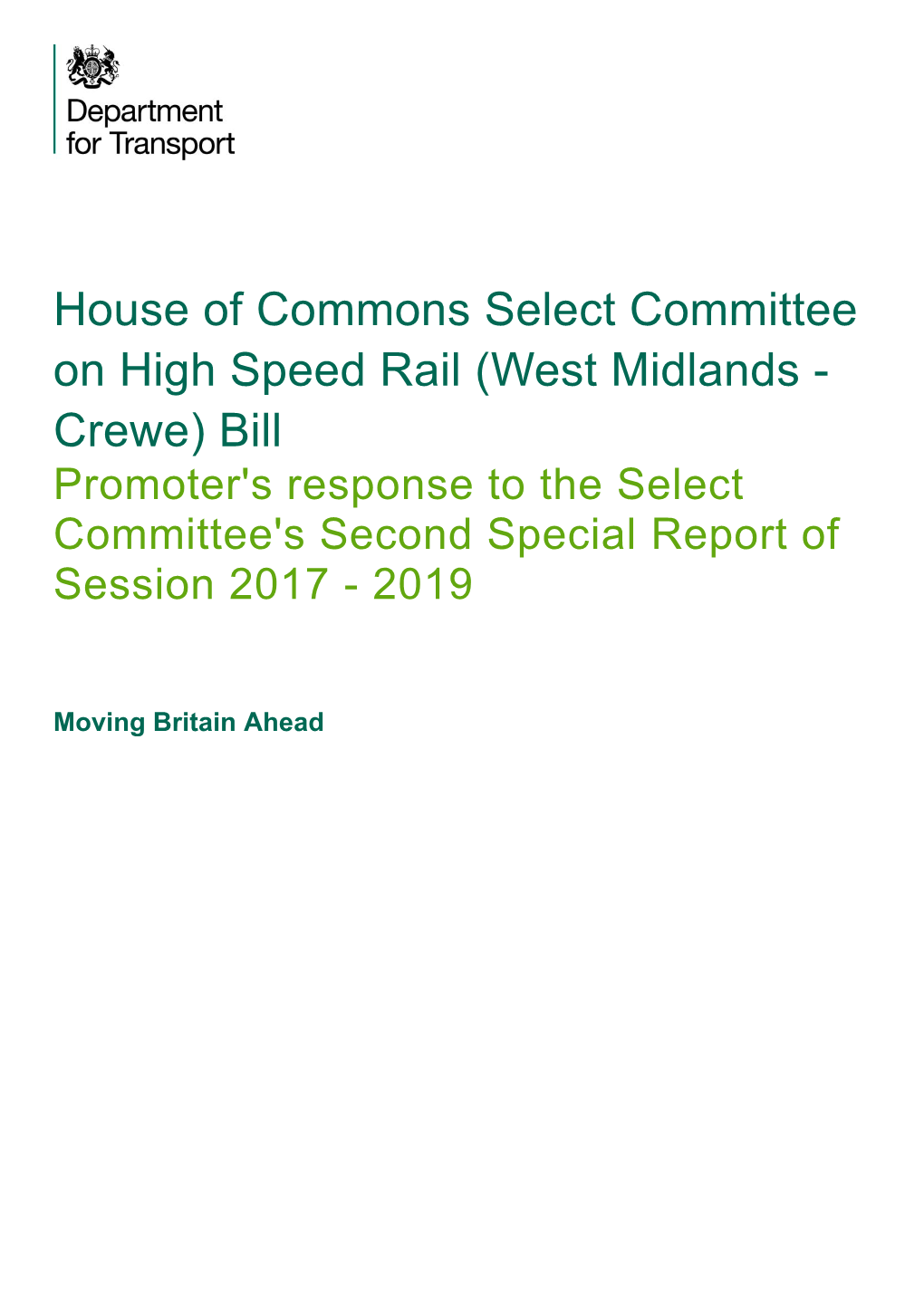 HS2 Phase 2A Register of Undertakings & Assurances, Published on 27 July 2018