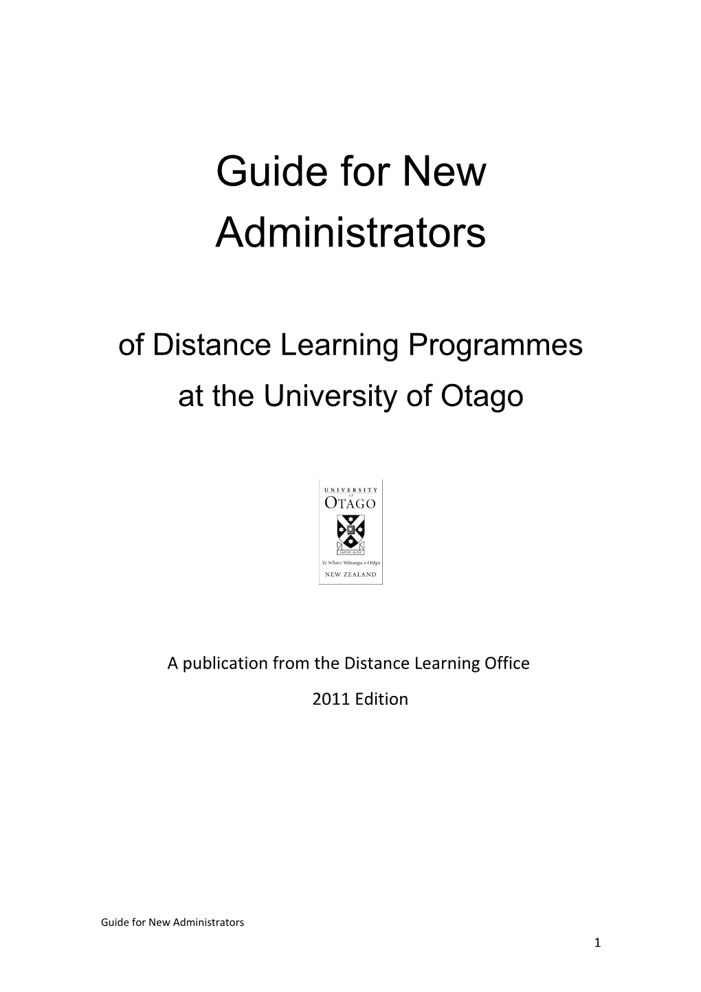 Guide for New Administrators